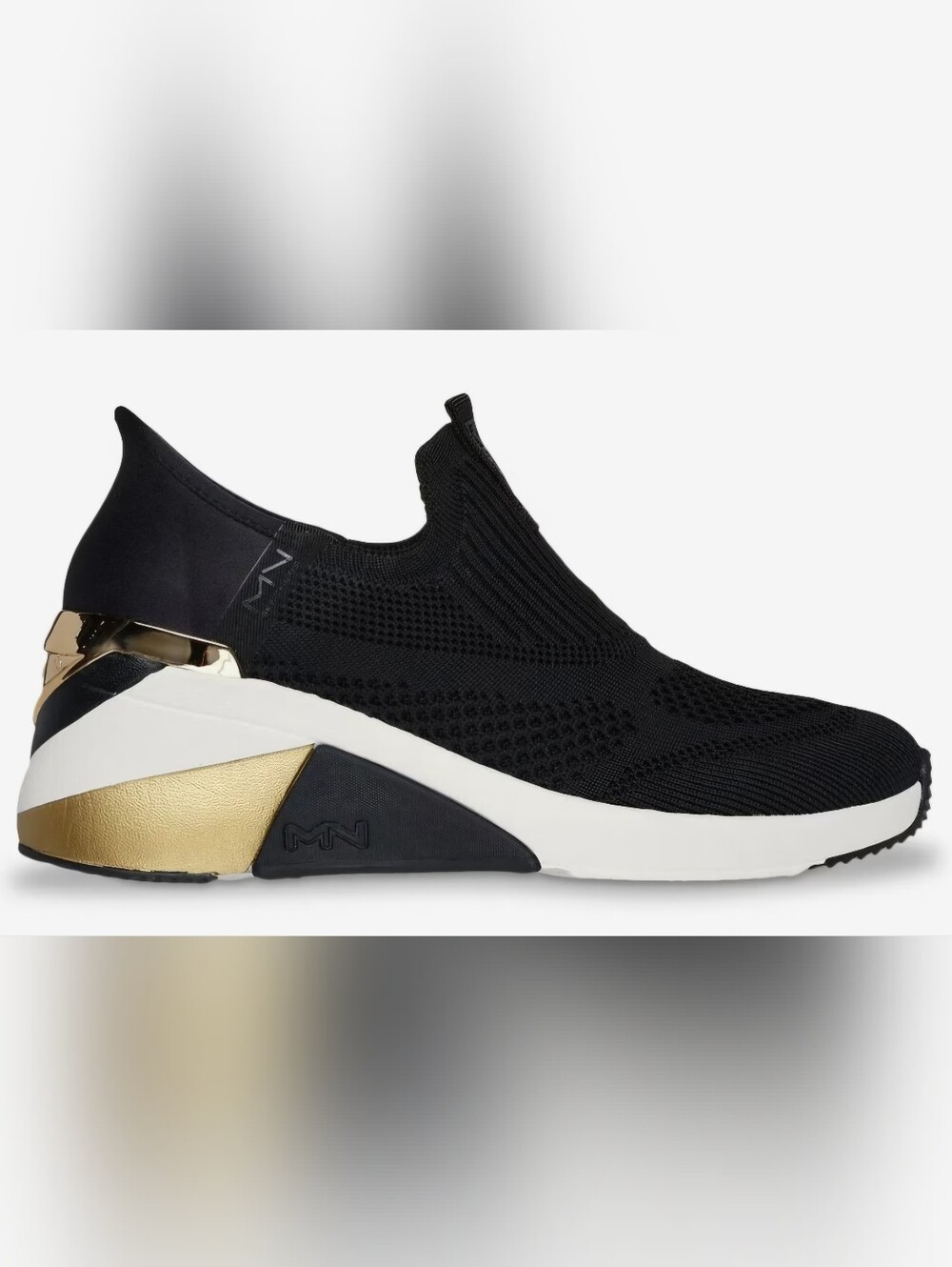 Knit Slip-On Wedge Sneaker with Gold Accent